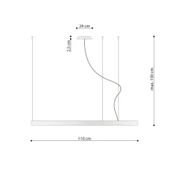 LED-riippuvalaisin Rio 110, vaakasuora, 3 000 K, musta
