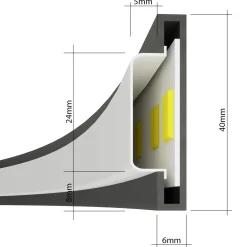 LED-riippuvalaisin Rio 78, vaakasuora, 3 000 K, valkoinen