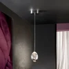 LED-riippuvalaisin Rocio, 1-valo, metalli, lasi, kromi
