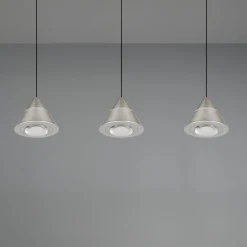 LED-riippuvalaisin Romeo, pituus 55 cm, nikkelivärinen metalli, 3-lamppuinen.