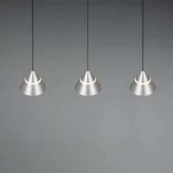 LED-riippuvalaisin Romeo, pituus 55 cm, nikkelivärinen metalli, 3-lamppuinen.