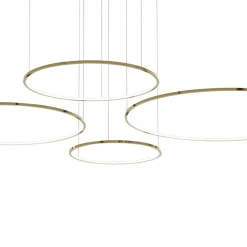 LED-riippuvalaisin Saturno, 4-lamppuinen, kultainen, metalli, 4000 K
