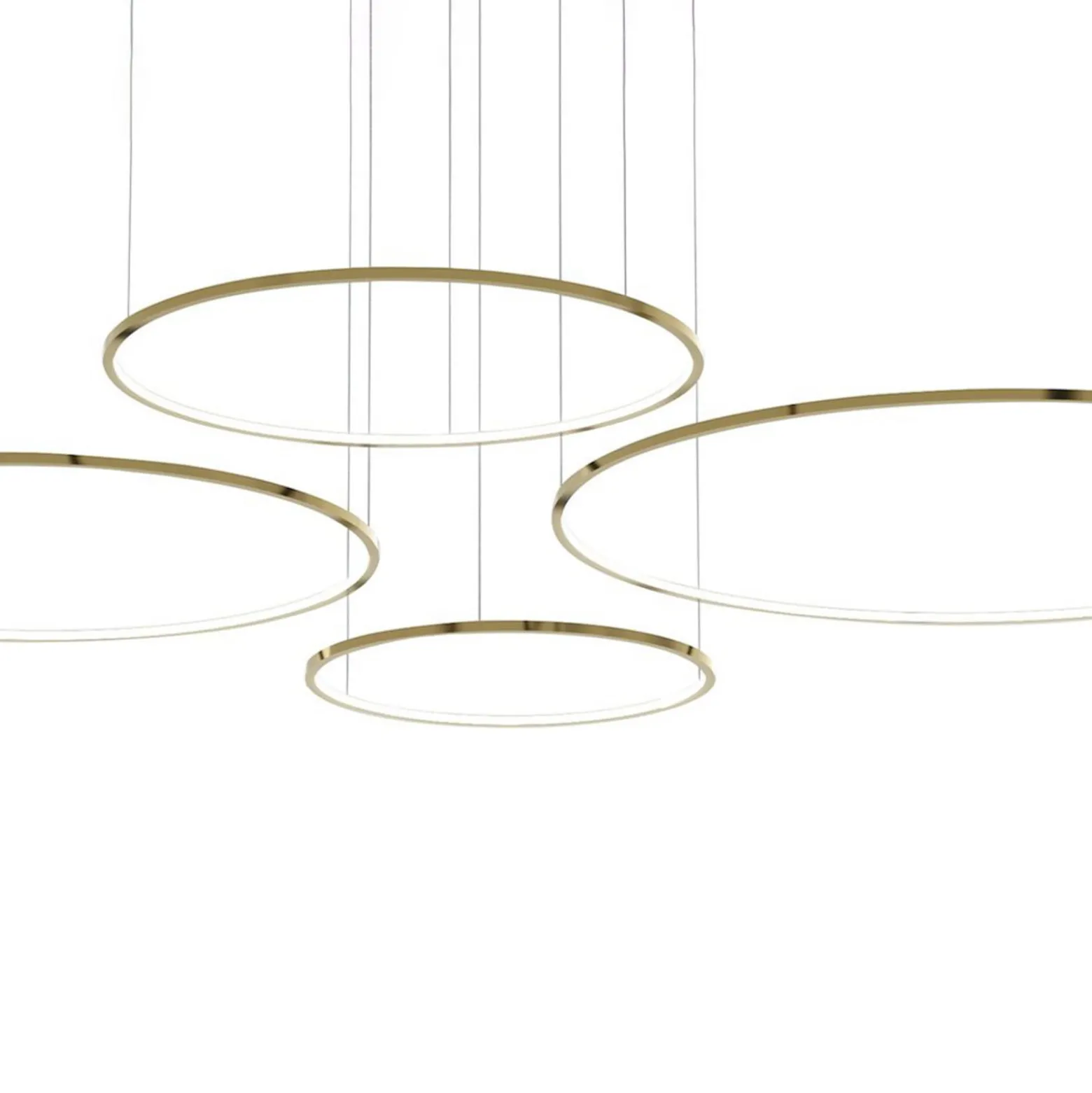 LED-riippuvalaisin Saturno, 4-lamppuinen, kultainen, metalli, 4000 K
