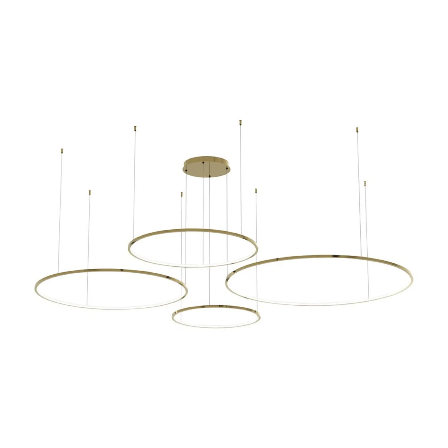LED-riippuvalaisin Saturno, 4-lamppuinen, kultainen, metalli, 4000 K
