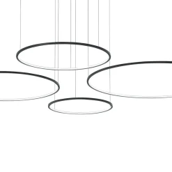 LED-riippuvalaisin Saturno, 4-lamppuinen, musta, metalli, 4000 K