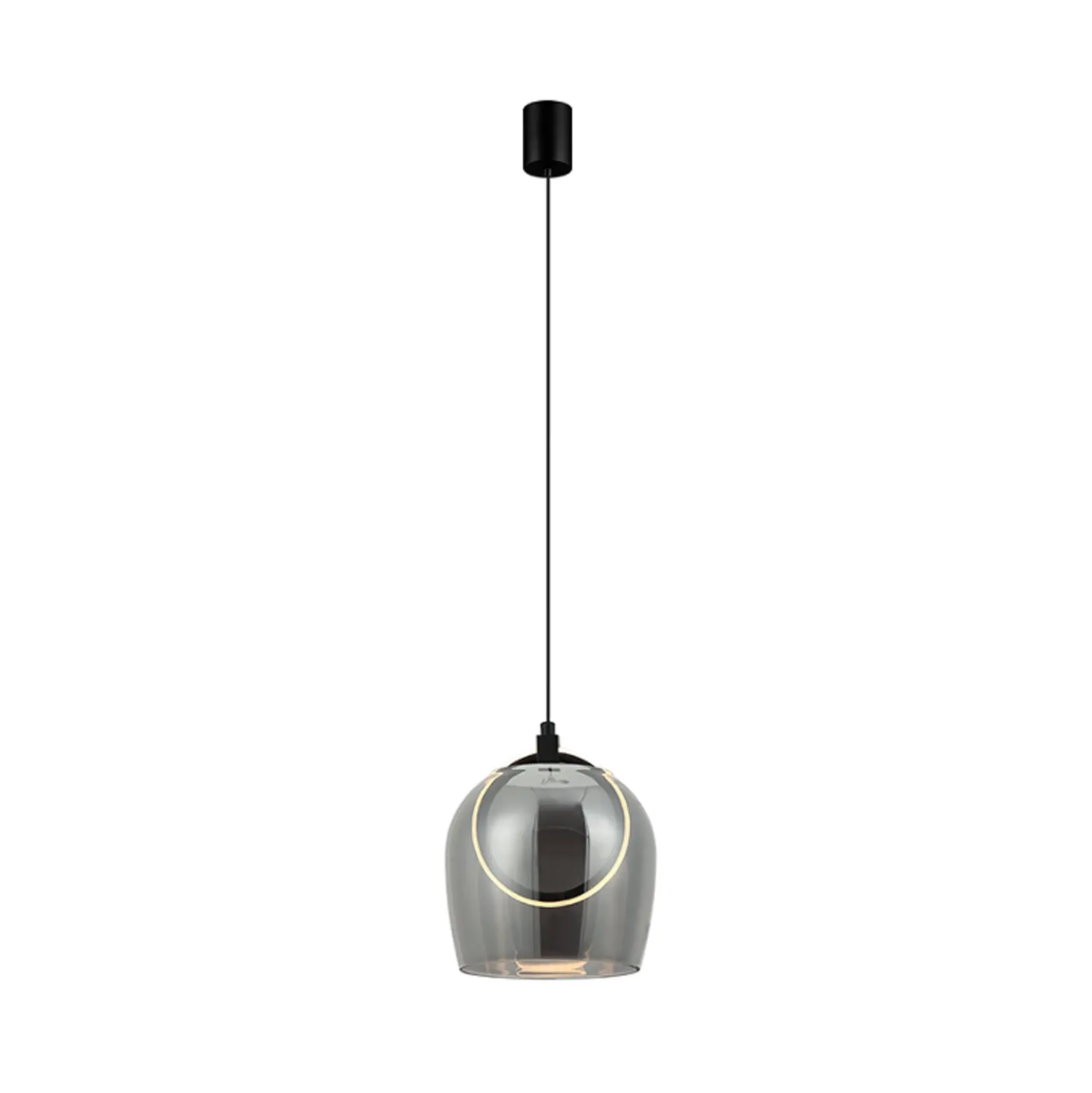 LED-riippuvalaisin 23078, savunharmaa, 1-valo, lasi, Ø 20 cm