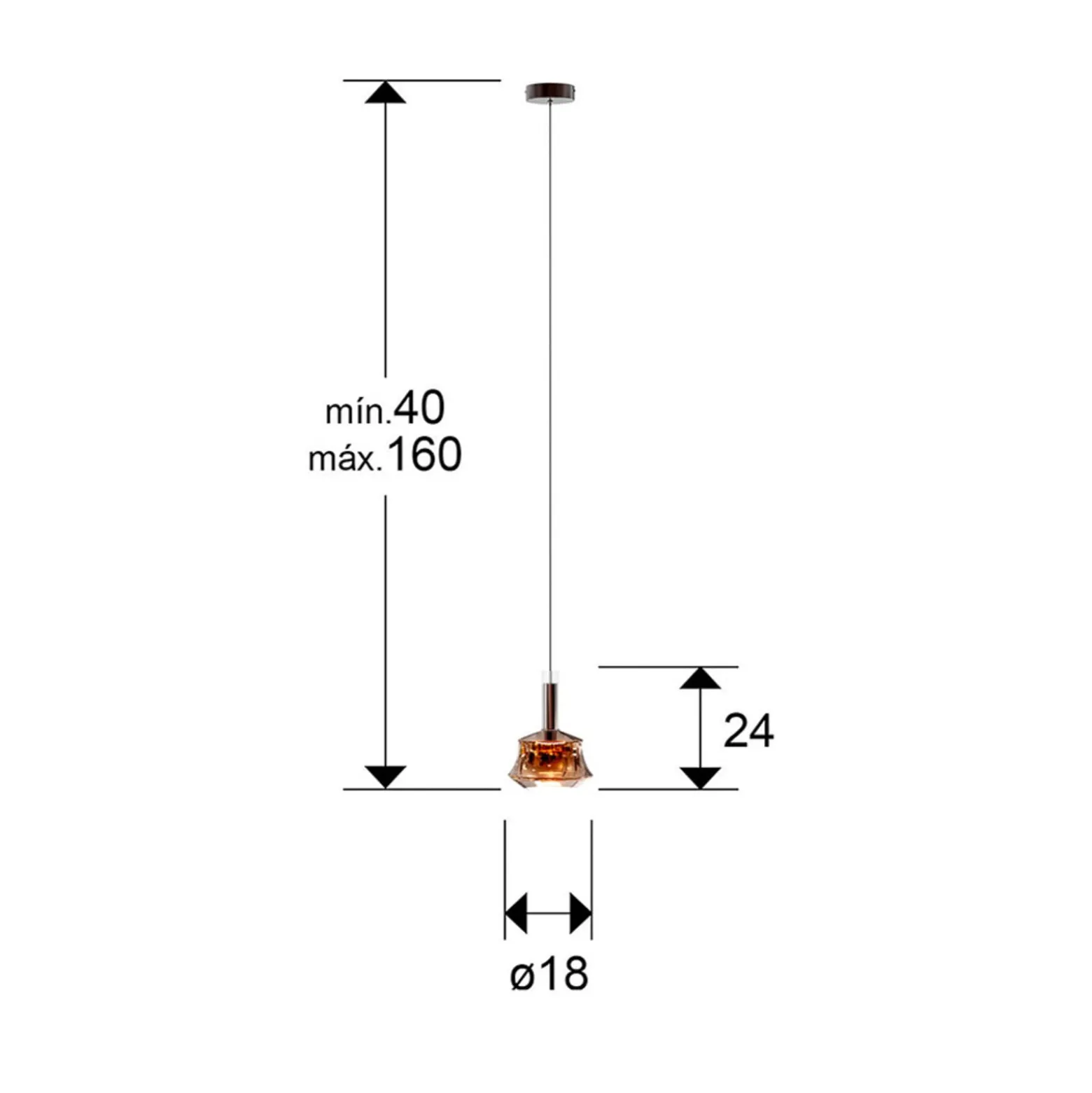 LED-riippuvalaisin Scarlett, keltainen, Ø 18 cm, lasi