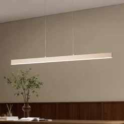 LED-riippuvalaisin Silvano, hiekka, pituus 115 cm, CCT, kosketusdimmeri