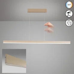 LED-riippuvalaisin Silvano, hiekka, pituus 115 cm, CCT, kosketusdimmeri