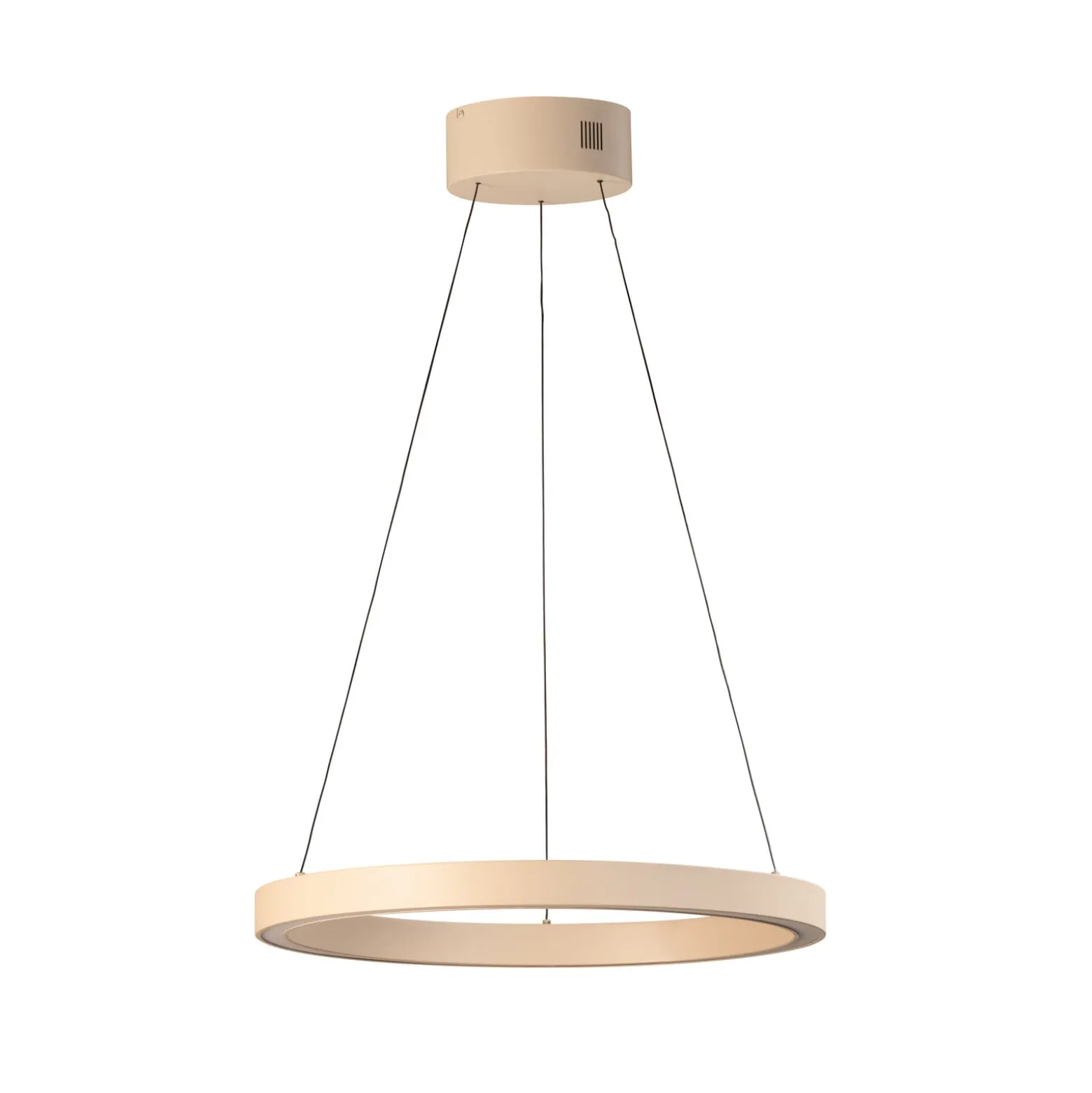 LED-riippuvalaisin Silvio, Ø 60 cm, hiekanvärinen, metalli, CCT