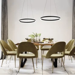 LED-riippuvalaisin Sirko, Ø 60 cm, hiekkamusta, metalli, CCT