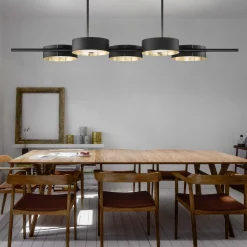 LED-riippuvalaisin Sound, viisivaloinen, musta, Up-&Downlight, ylös- ja