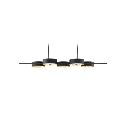 LED-riippuvalaisin Sound, viisivaloinen, musta, Up-&Downlight, ylös- ja