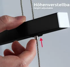 LED-riippuvalaisin Tick musta, lasi, himmennettävä, korkeussäädettävä