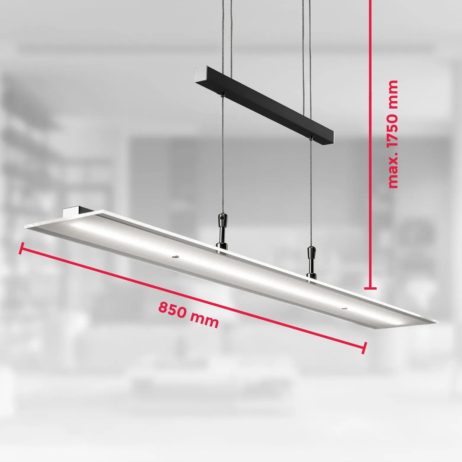 LED-riippuvalaisin Tick musta, lasi, himmennettävä, korkeussäädettävä