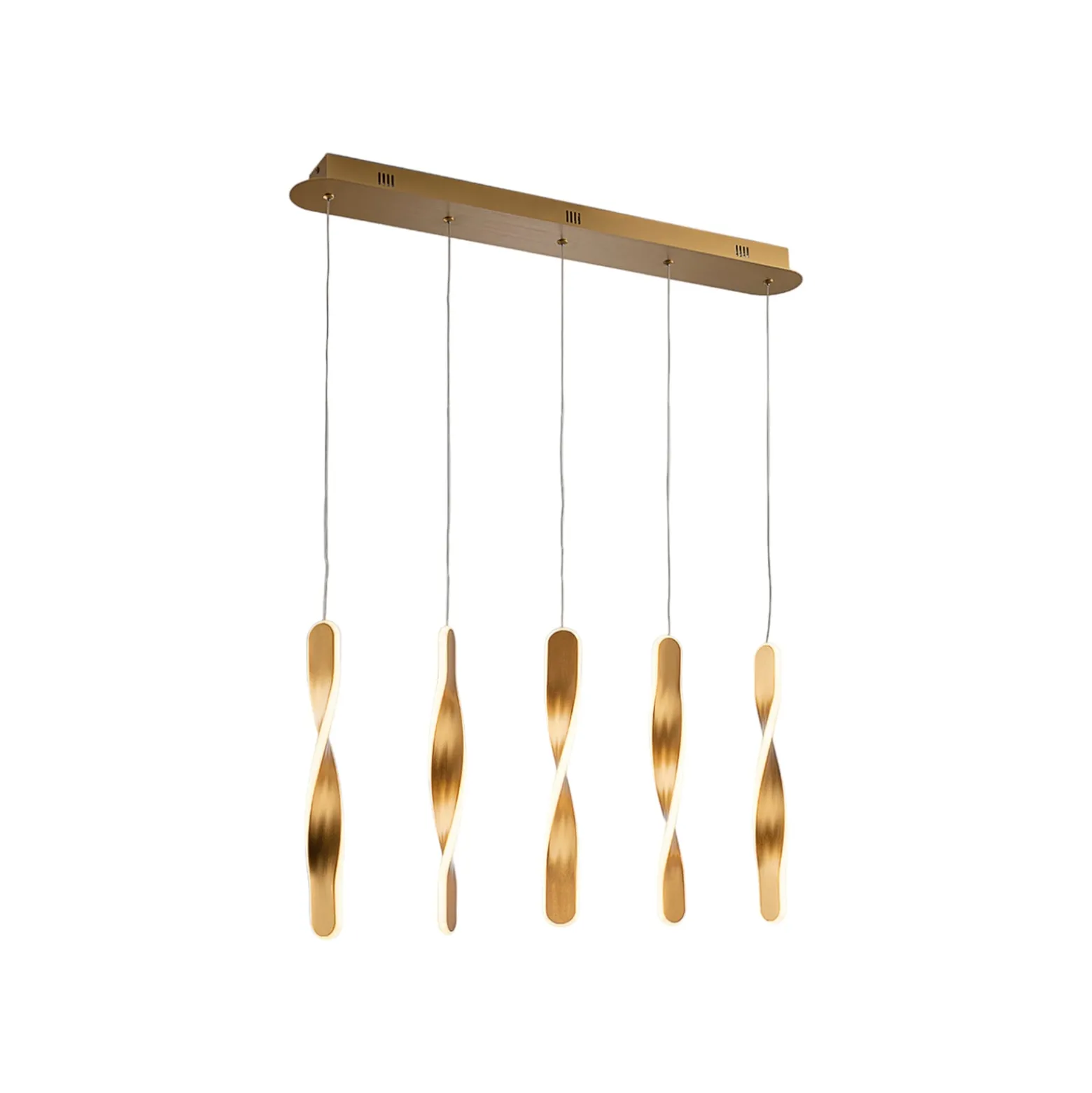 LED-riippuvalaisin Twist, 5-fl. Alumiinia, metallia, akryyliä,
