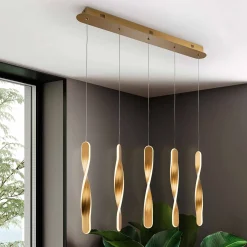 LED-riippuvalaisin Twist, 5-fl. Alumiinia, metallia, akryyliä,