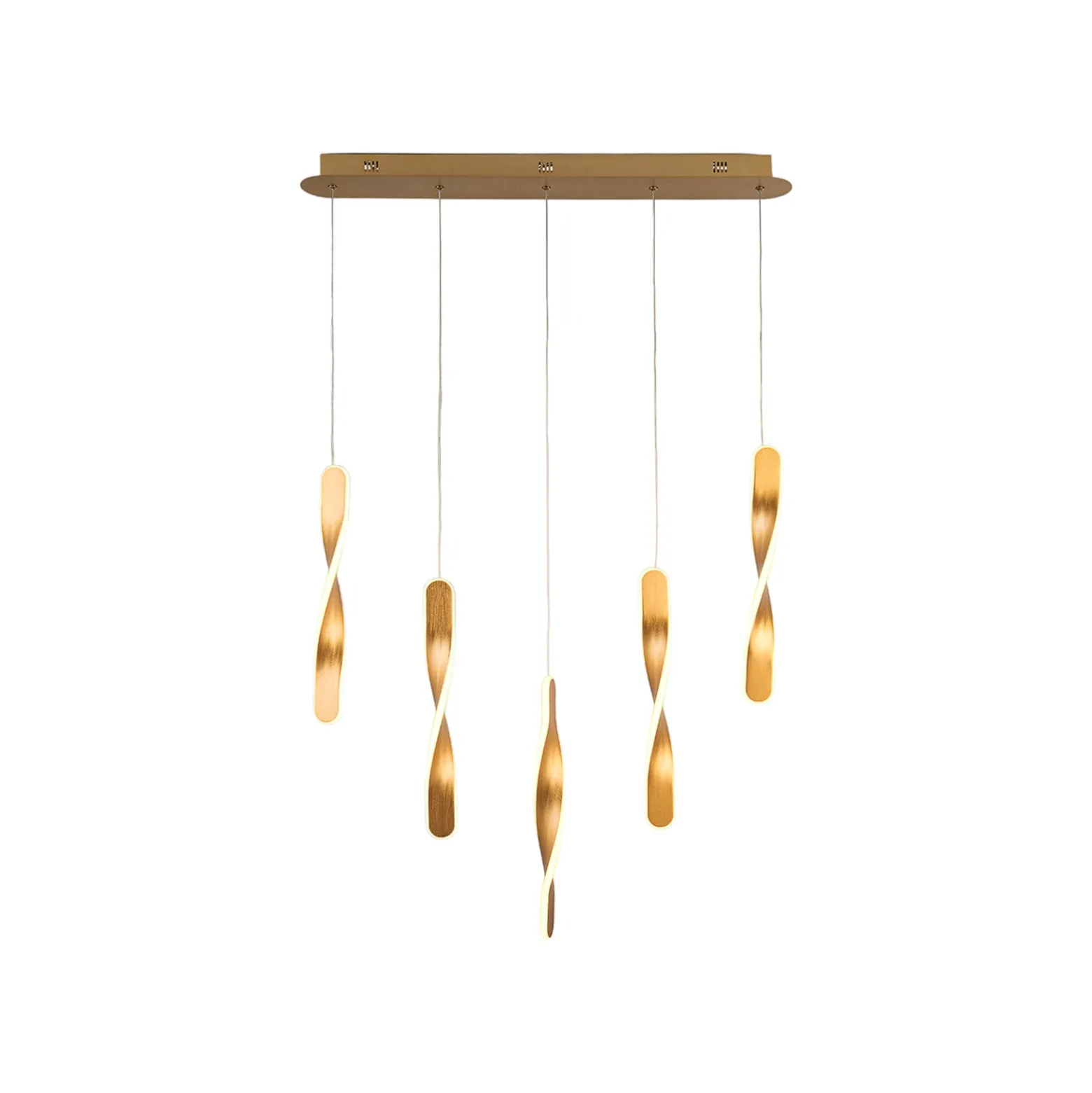 LED-riippuvalaisin Twist, 5-fl. Alumiinia, metallia, akryyliä,