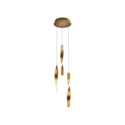 LED-riippuvalaisin Twist, 3-l. Alumiini, metalli, akryyli, kullanvärinen