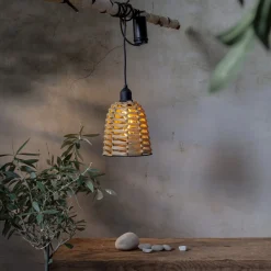 LED-riippuvalaisin ulkokäyttöön Köysi ruskea muovi Ø 15cm paristo