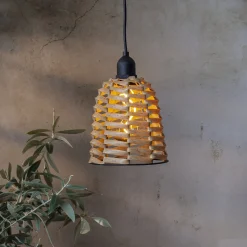 LED-riippuvalaisin ulkokäyttöön Köysi ruskea muovi Ø 15cm paristo