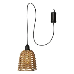 LED-riippuvalaisin ulkokäyttöön Köysi ruskea muovi Ø 15cm paristo