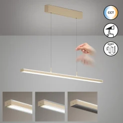LED-riippuvalaisin Valeno, hiekka, pituus 115 cm, CCT, kosketusdimmeri
