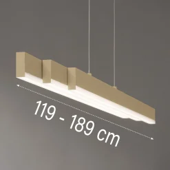 LED-riippuvalaisin Vayana, pituus 190 cm, hiekanvärinen, metalli, CCT
