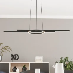LED-riippuvalaisin Zillerio-Z musta ZigBee CCT himmeä LED-riippuvalaisin
