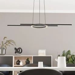 LED-riippuvalaisin Zillerio-Z musta ZigBee CCT himmeä LED-riippuvalaisin