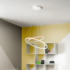 LED-riippuvalo Axis, Ø 60/40 cm, valkoinen, metalli, CCT, RGB
