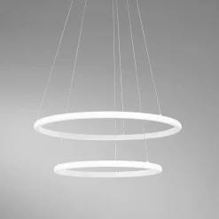 LED-riippuvalo Axis, Ø 60/40 cm, valkoinen, metalli, CCT, RGB