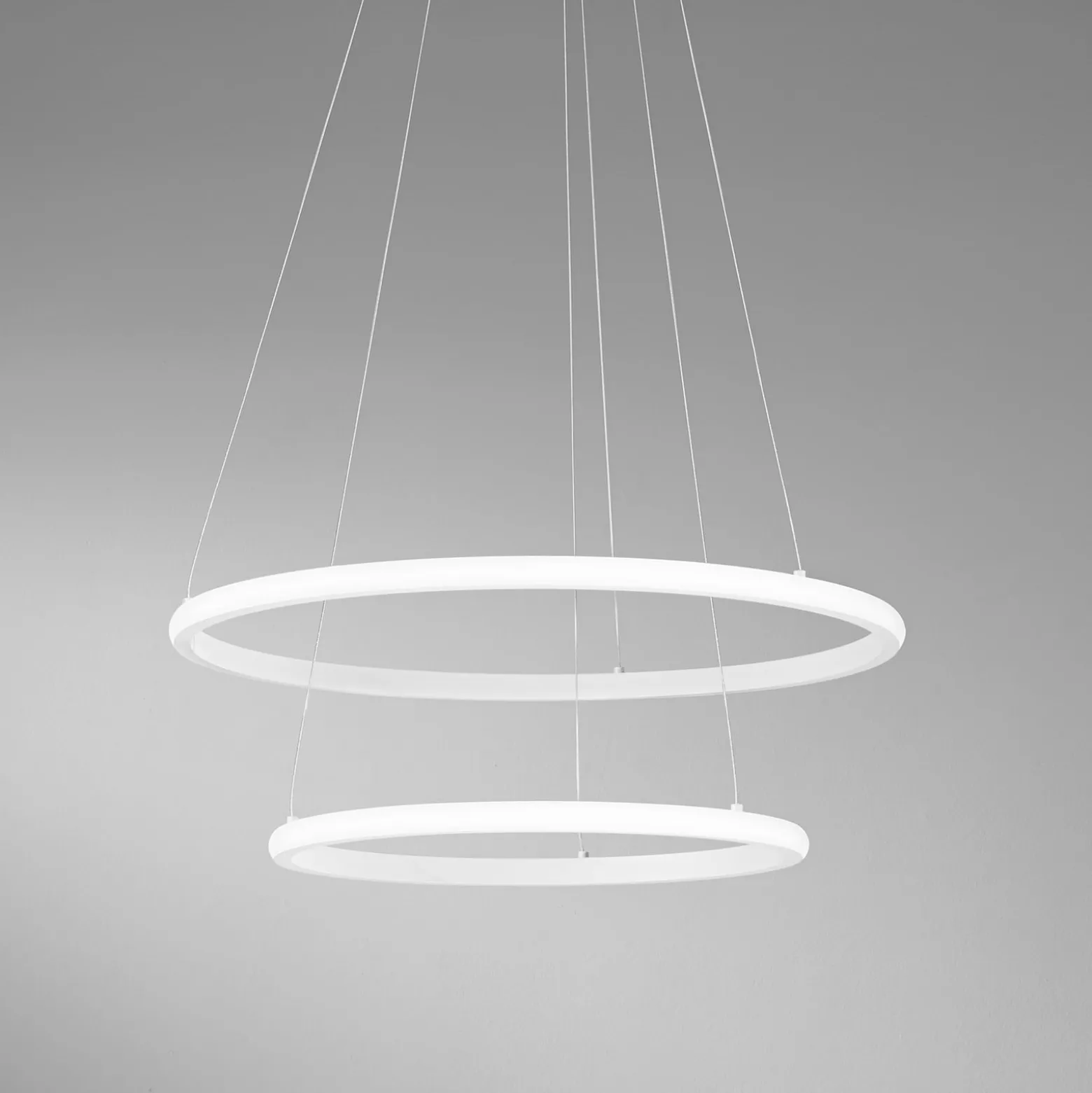 LED-riippuvalo Axis, Ø 60/40 cm, valkoinen, metalli, CCT, RGB