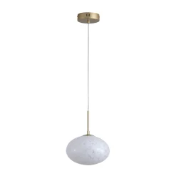 LED-riippuvalo Confetti, Ø 25 cm, kullanvärinen/valkoinen, lasi