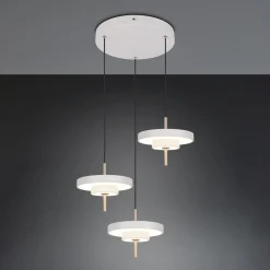 LED-riippuvalo Keaton, vaaleanharmaa, Ø 45 cm, metalli, CCT 3-lamppuinen