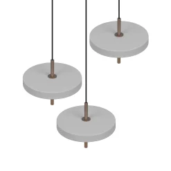 LED-riippuvalo Keaton, vaaleanharmaa, Ø 45 cm, metalli, CCT 3-lamppuinen