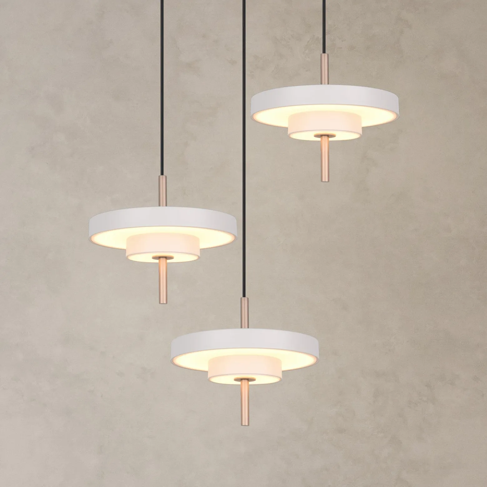 LED-riippuvalo Keaton, vaaleanharmaa, Ø 45 cm, metalli, CCT 3-lamppuinen