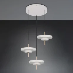 LED-riippuvalo Keaton, vaaleanharmaa, Ø 45 cm, metalli, CCT 3-lamppuinen