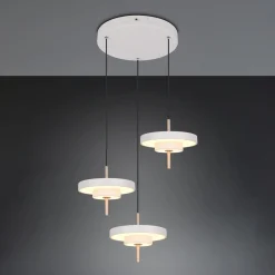 LED-riippuvalo Keaton, vaaleanharmaa, Ø 45 cm, metalli, CCT 3-lamppuinen