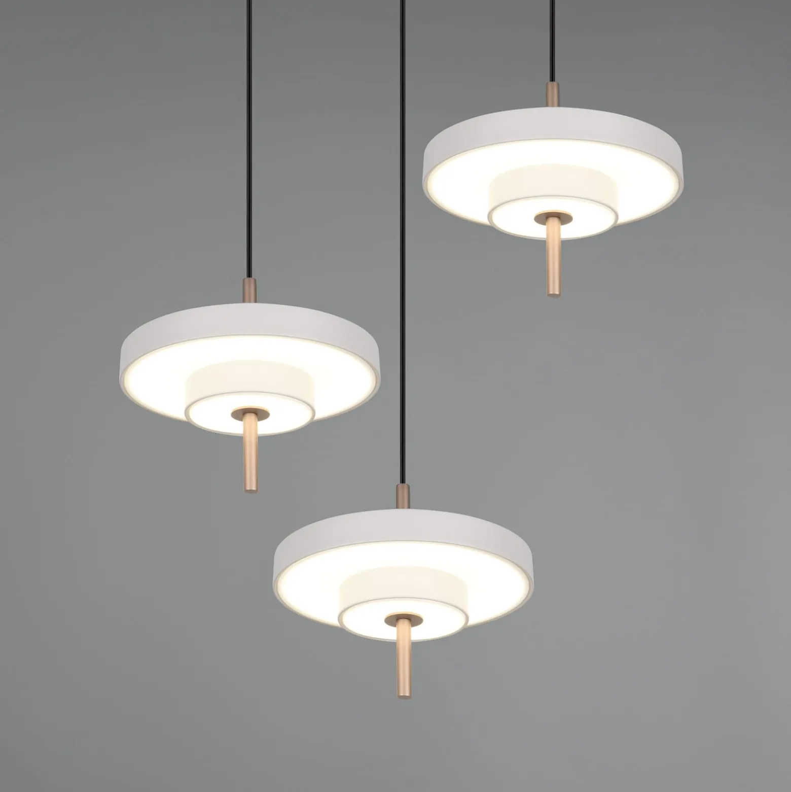 LED-riippuvalo Keaton, vaaleanharmaa, Ø 45 cm, metalli, CCT 3-lamppuinen