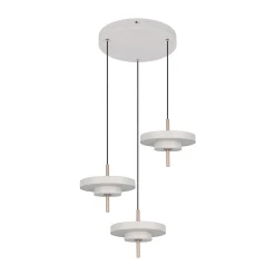 LED-riippuvalo Keaton, vaaleanharmaa, Ø 45 cm, metalli, CCT 3-lamppuinen