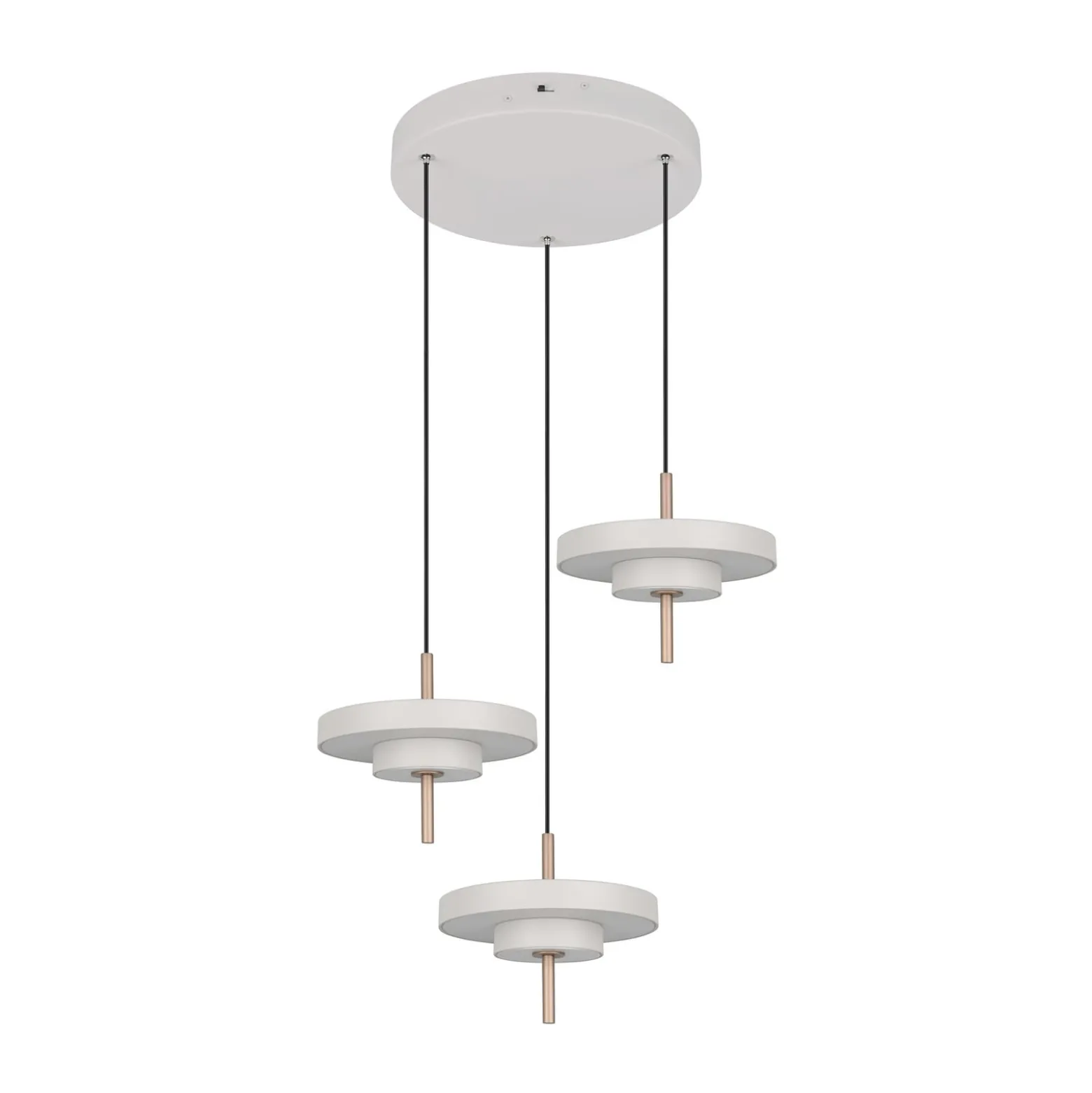 LED-riippuvalo Keaton, vaaleanharmaa, Ø 45 cm, metalli, CCT 3-lamppuinen