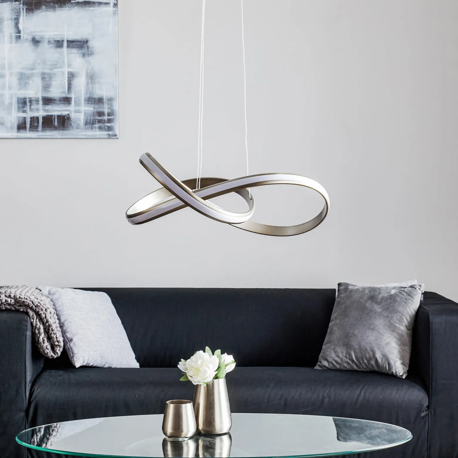 LED-riippuvalo Melinda 30W, himmennettävä, harmaa