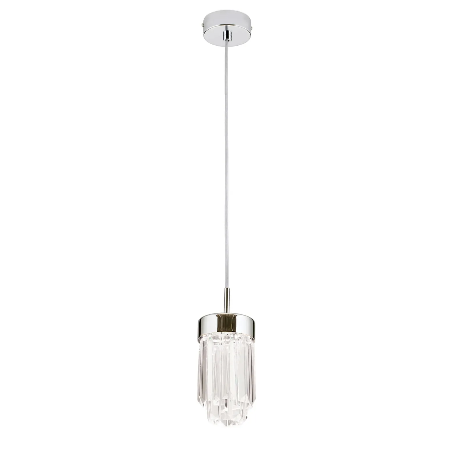LED-riippuvalo Prism kristallilasia Ø10cm kromi