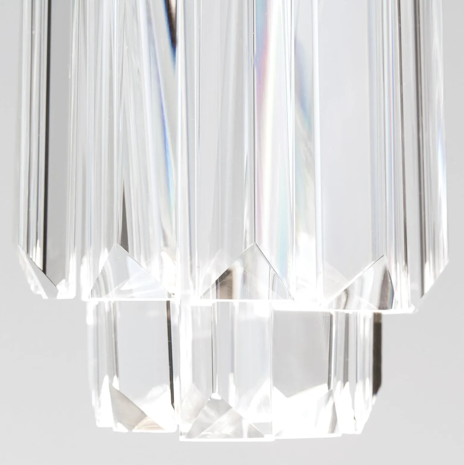 LED-riippuvalo Prism kristallilasia Ø10cm kromi
