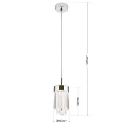 LED-riippuvalo Prism kristallilasia Ø10cm kromi