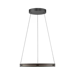 LED-riippuvalo PURE E-Loop, tammi/musta helmi, Ø 70 cm alumiini, CCT