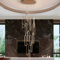 LED-ripustusvalaisin Colette rose gold 14-valo Ø 60cm kaukosäädin kaukosäädin