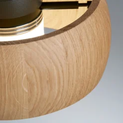 LED-ripustusvalaisin Shine-Wood, tammi/musta Pituus 100 cm 3-valo.