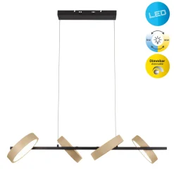 LED-ripustusvalaisin Tessa musta/beige 110cm Touchdim CCT 4-valo.